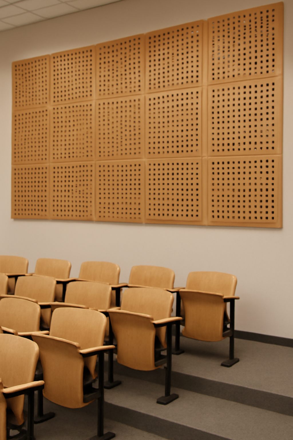 Perforated Acoustic Panels for Noise Control in Lecture Halls