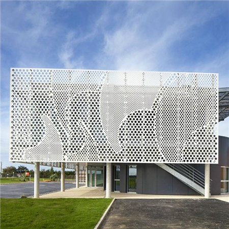 Perforated Architectural Decorative Panels for aluminum curtain walls in modern architecture with geometric patterns