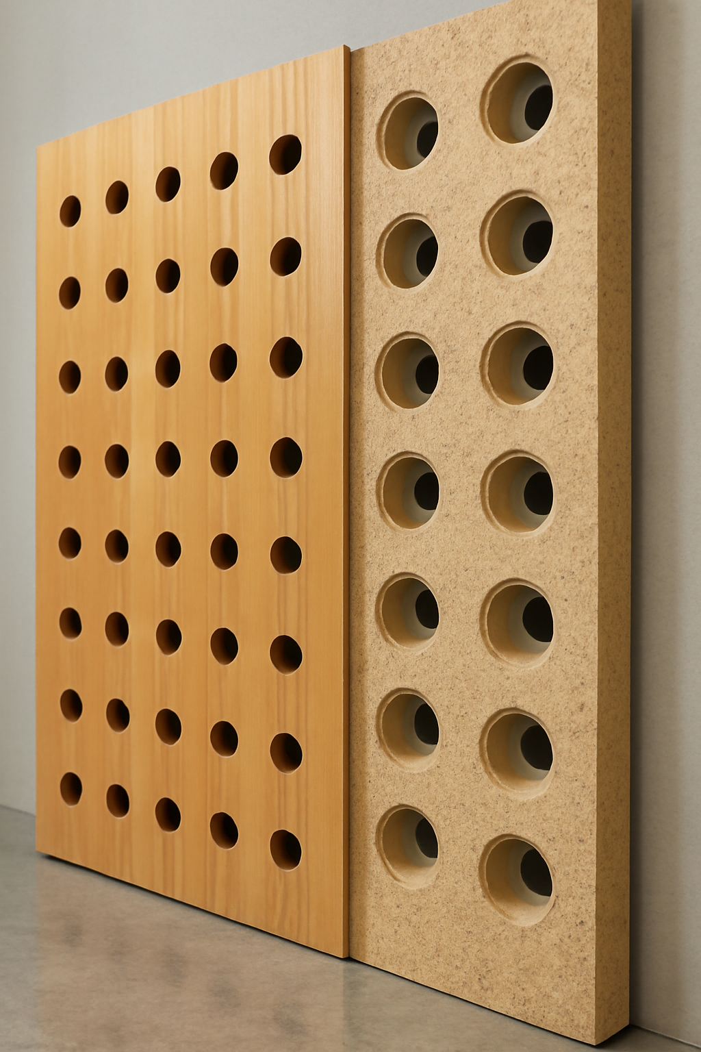 Perforated Panels with Helmholtz Resonators for Improved Sound Absorption