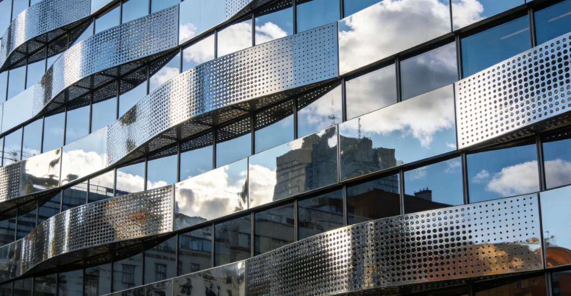 Reflective Coated Perforated Panels as Dynamic Design Elements