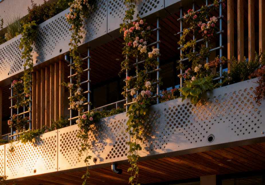Smart & Stylish: Sunshade and Ventilation Perforated Metal Cladding for Urban Residential Architecture