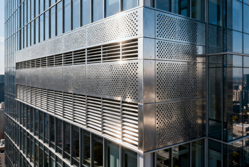 Sustainable Sunshade and Ventilation Solutions with Perforated Metal Cladding for Residential Exteriors