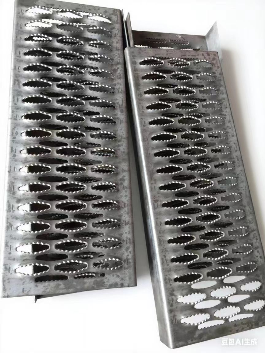 Anti-Slip Perforated Metal Plate with Serrated Oval Holes for Stair Treads