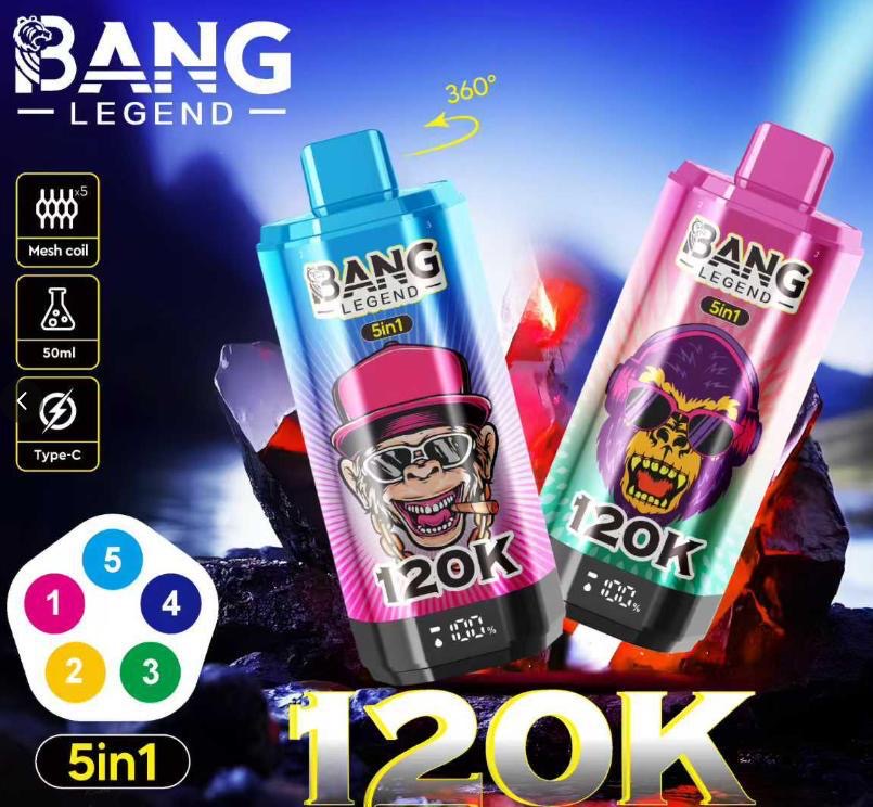 BANG LEGEND 6in1 120000 Puffs Disposable Vape – Oil Tank 3 | 6 Adjustable Flavors | 850mAh