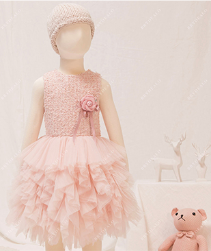 Girl's Pink Ruffle Dress