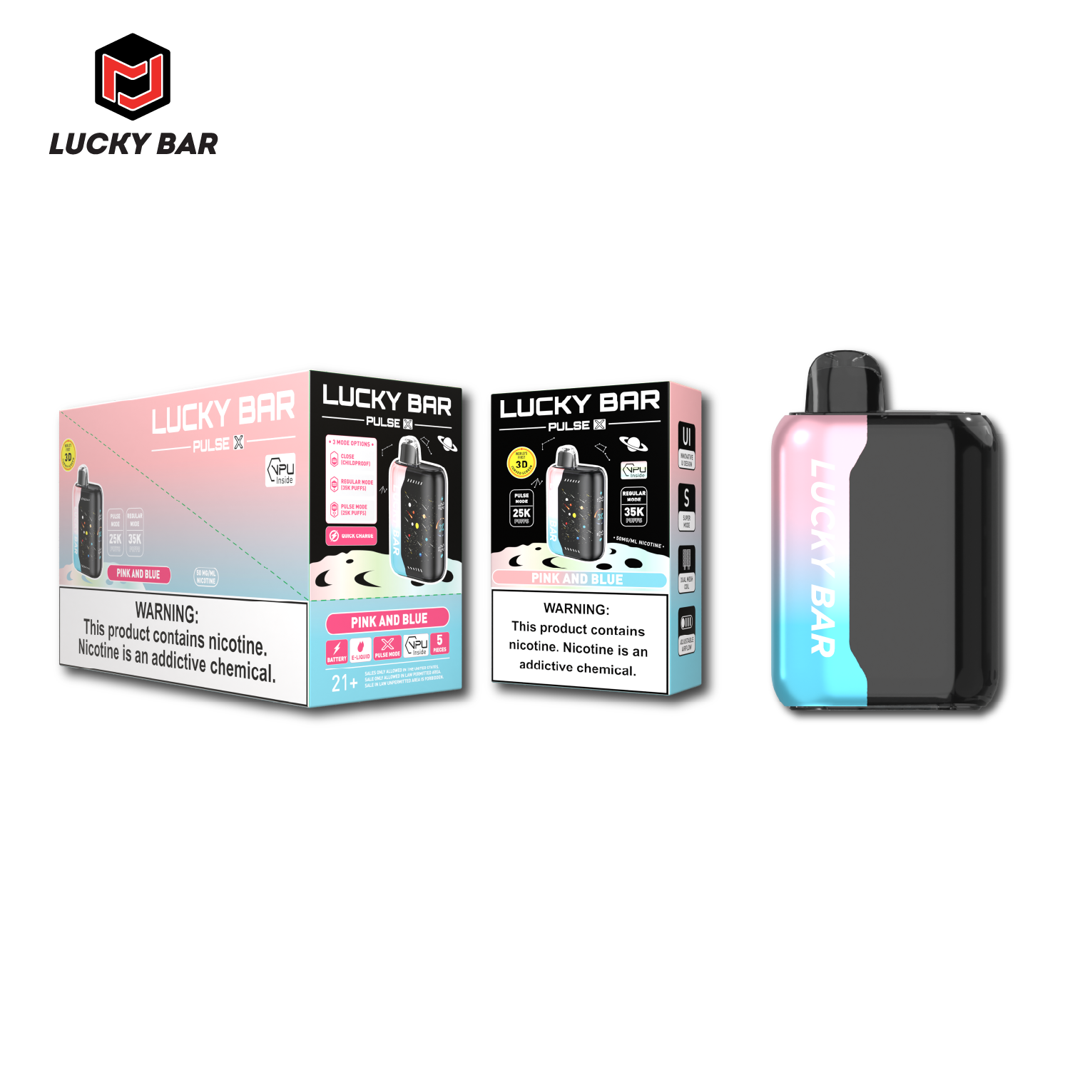 LUCKY BAR PULSE Grape Slush Disposable Vape 28000/38000 Puffs Dual Mode 18ml Big Capacity Fruit Flavor
