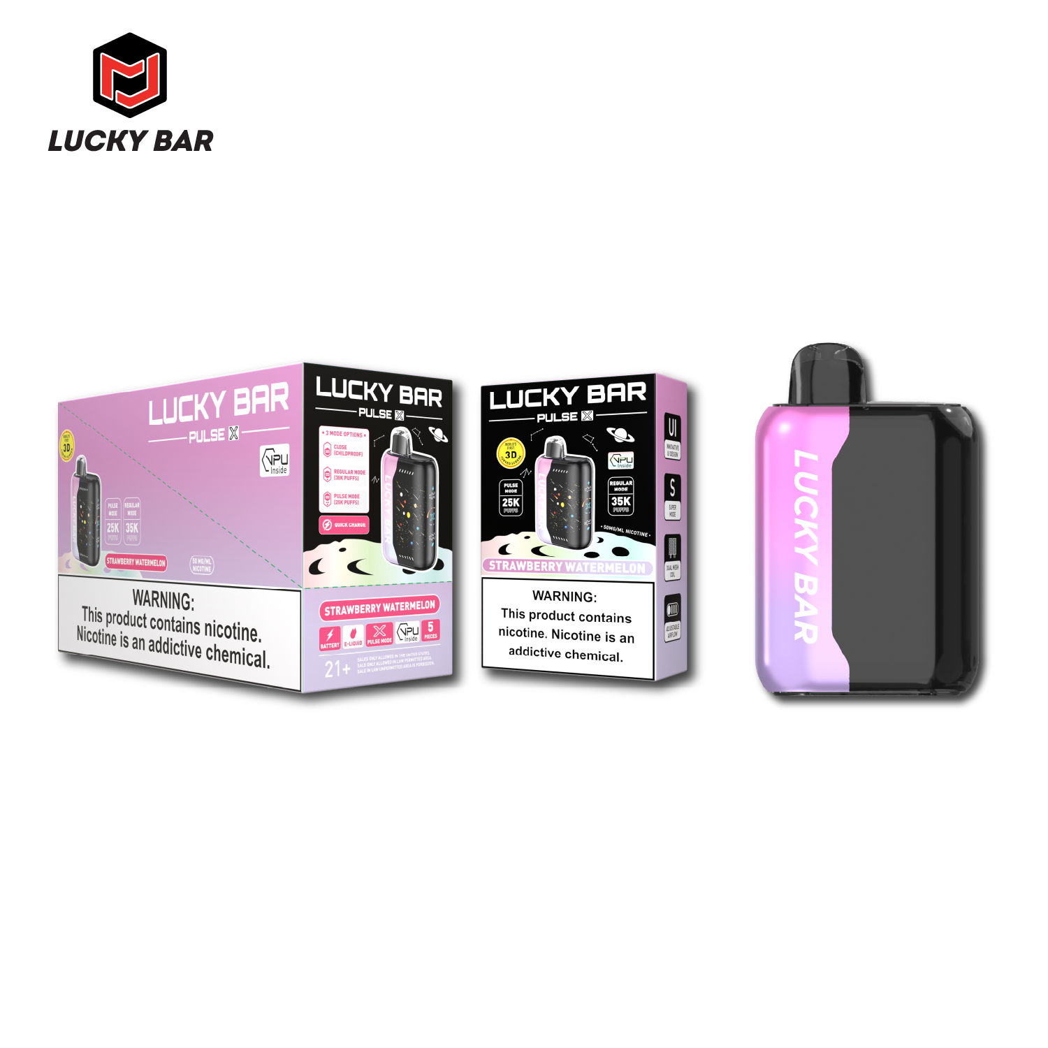 LUCKY BAR PULSE Grape Slush Disposable Vape 28000/38000 Puffs Dual Mode 18ml Big Capacity Fruit Flavor