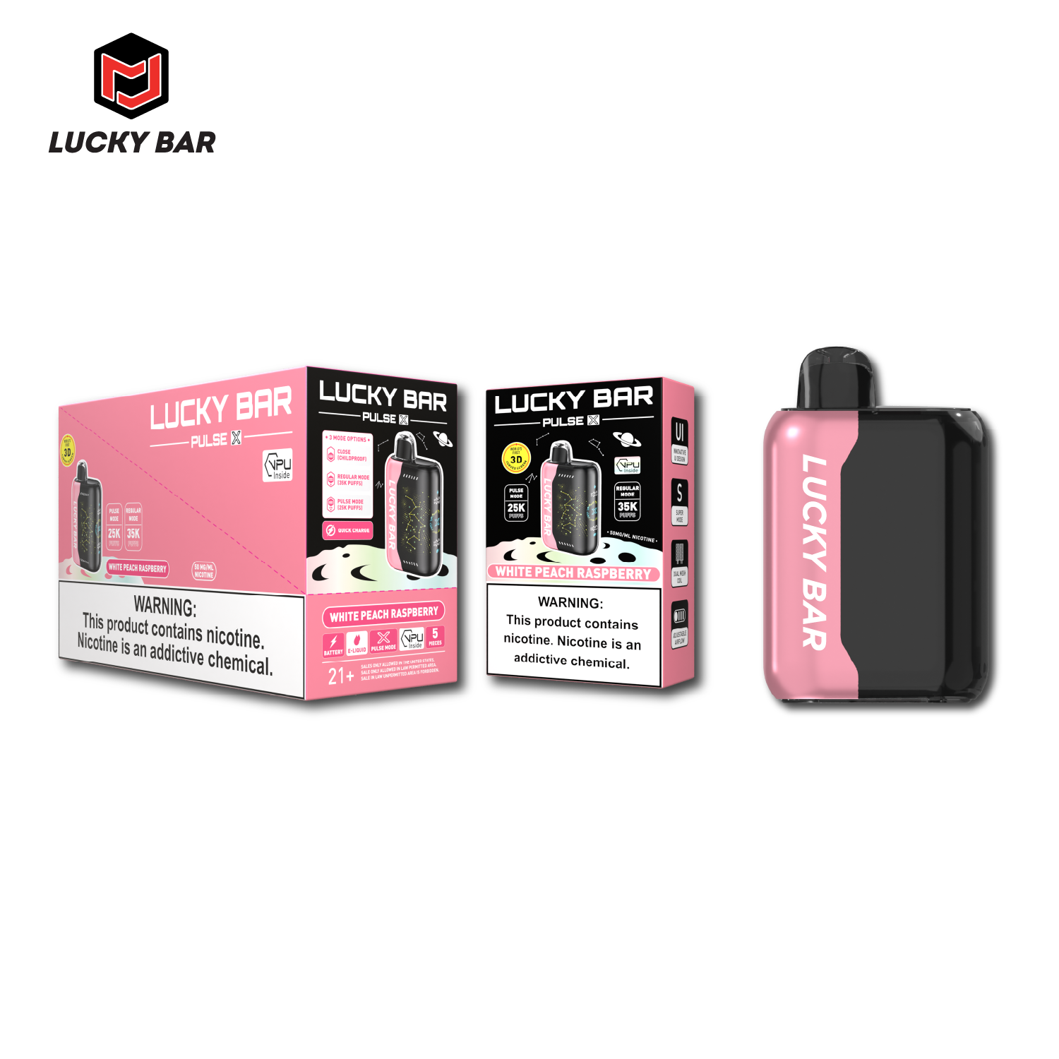 LUCKY BAR PULSE Grape Slush Disposable Vape 28000/38000 Puffs Dual Mode 18ml Big Capacity Fruit Flavor