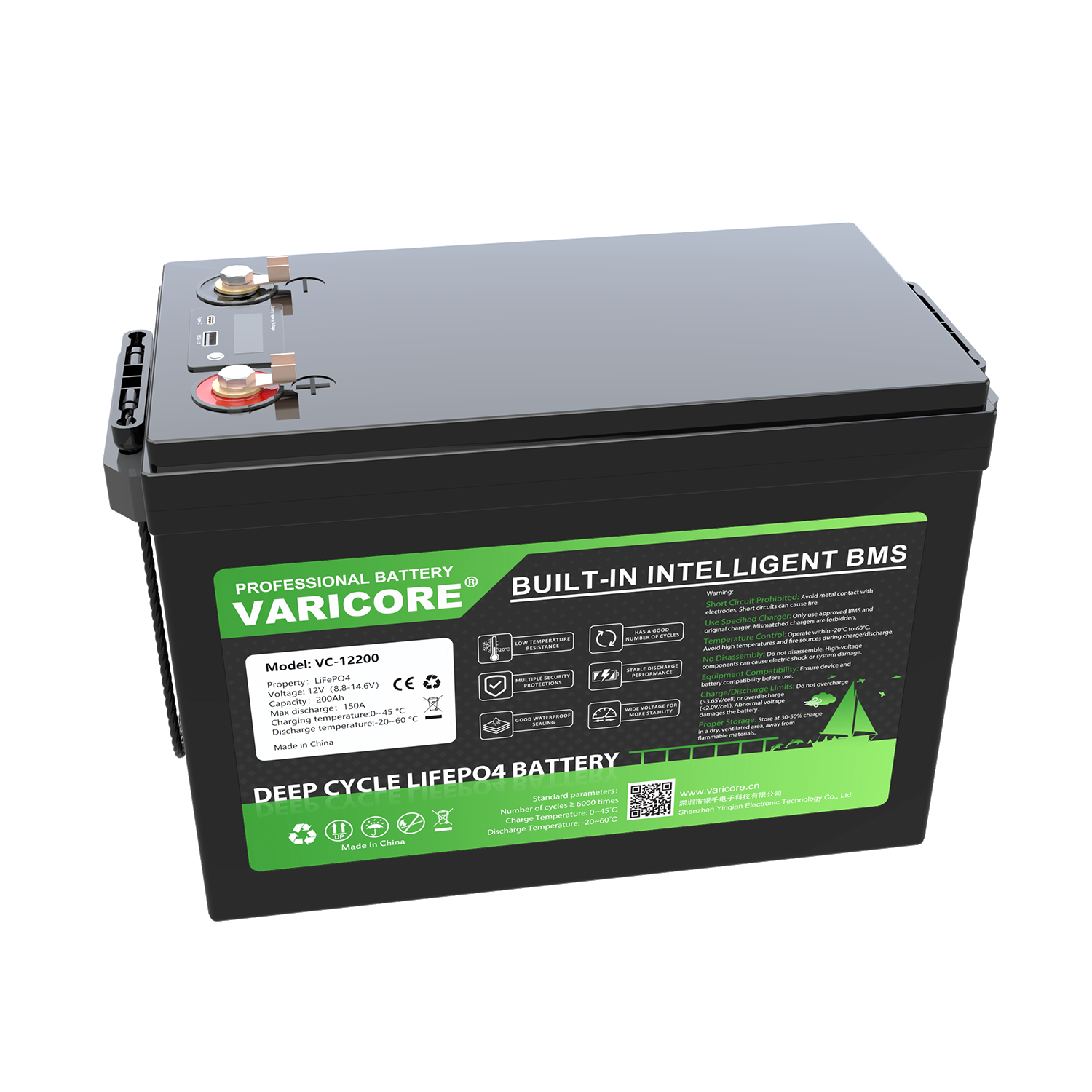 VariCore VC-12200 12V/14.6V 200A LiFePO4 Battery