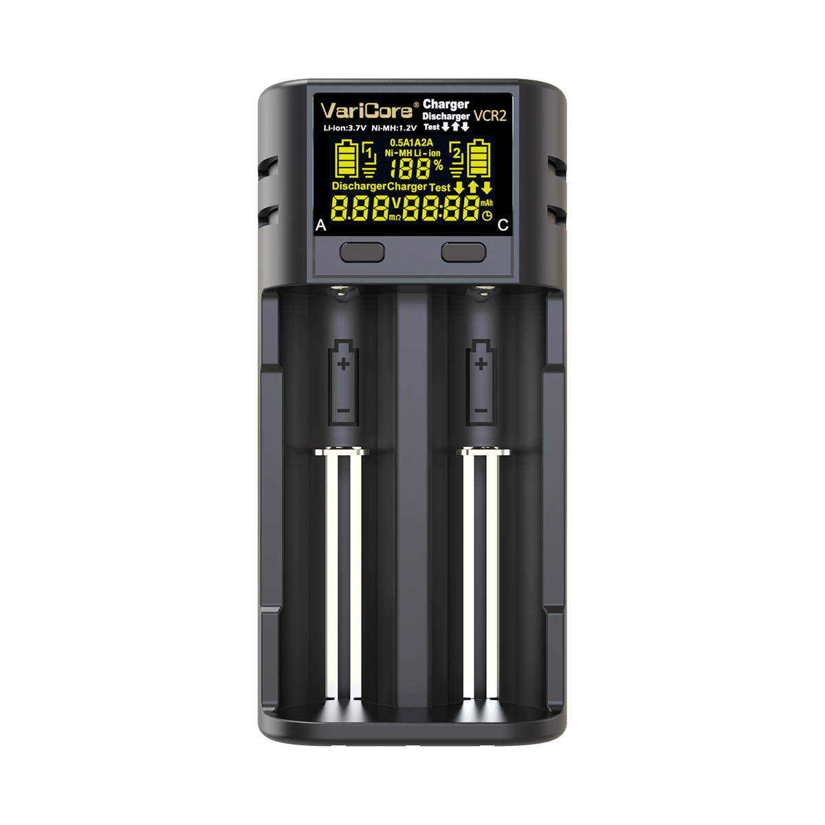 VCR2 Smart Charger For 18650 26650 21700 AA AAA