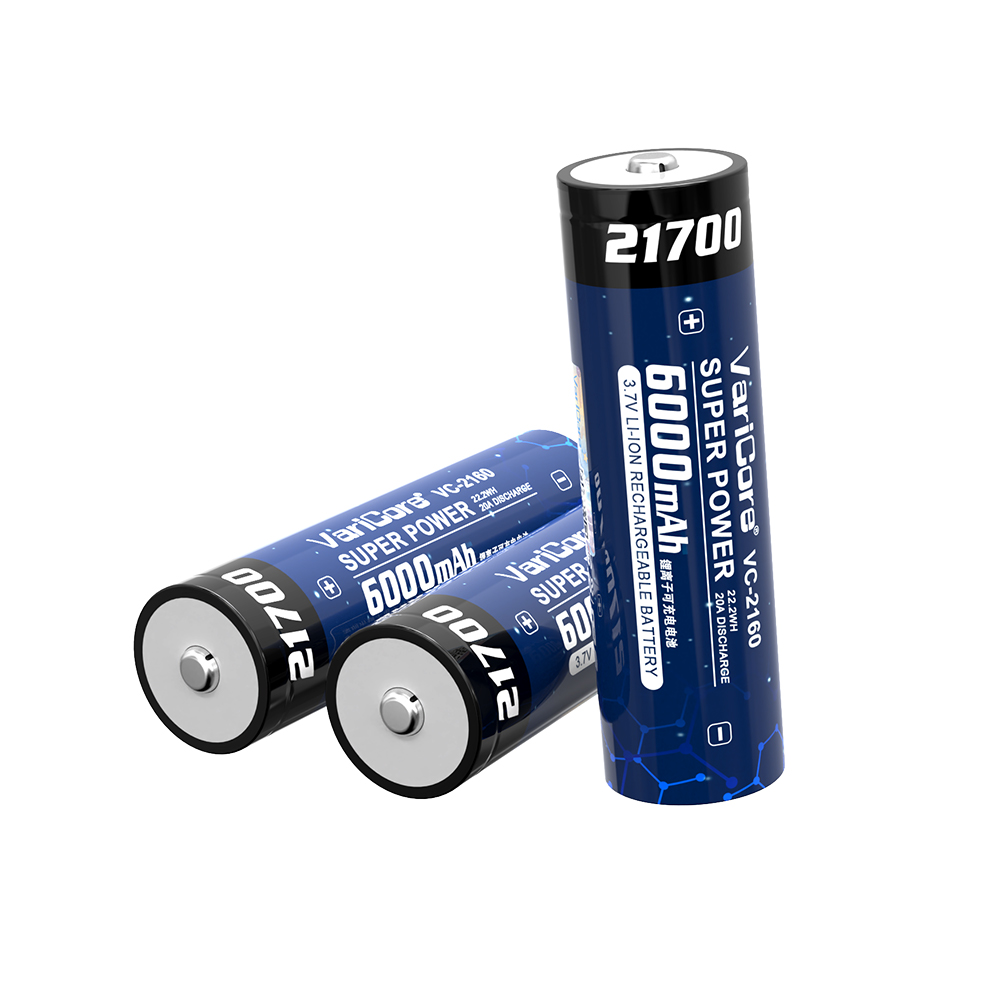 VariCore 21700 6000mAh 3.7V Li-ion Battery VC-2160-TIP 20A discharge