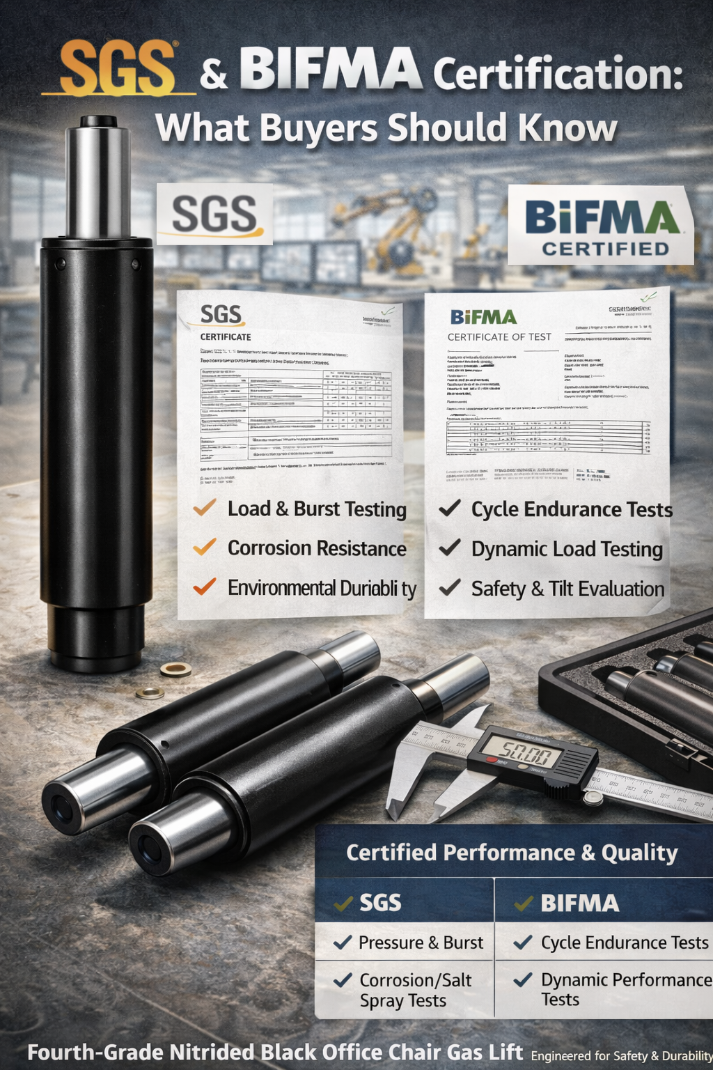 Office Chair Gas Lift SGS & BIFMA Certification: What Buyers Should Know