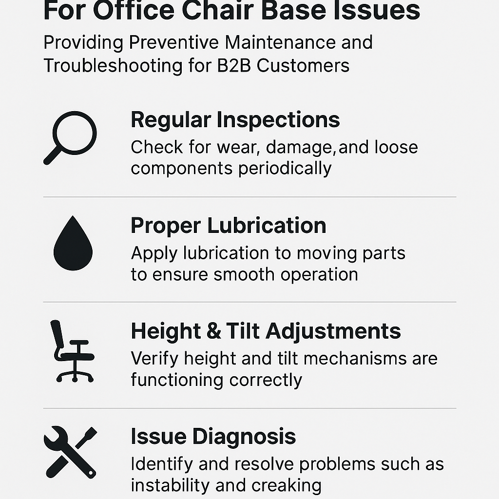 Comprehensive Solutions for Office Chair Base Issues: Preventive Maintenance and Troubleshooting for B2B Clients