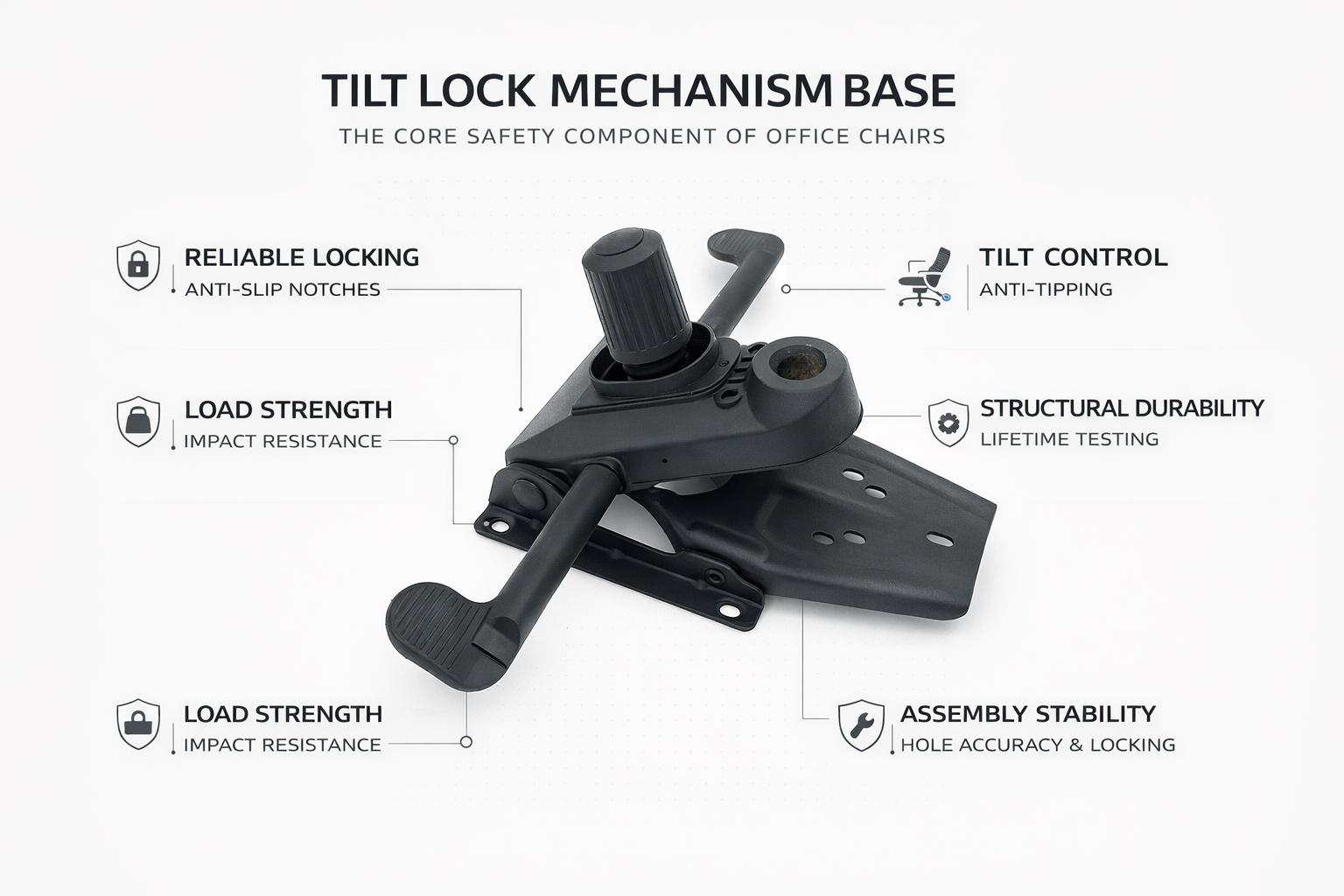 Why the Tilt Lock Mechanism Base Is the Core Component for Office Chair Safety