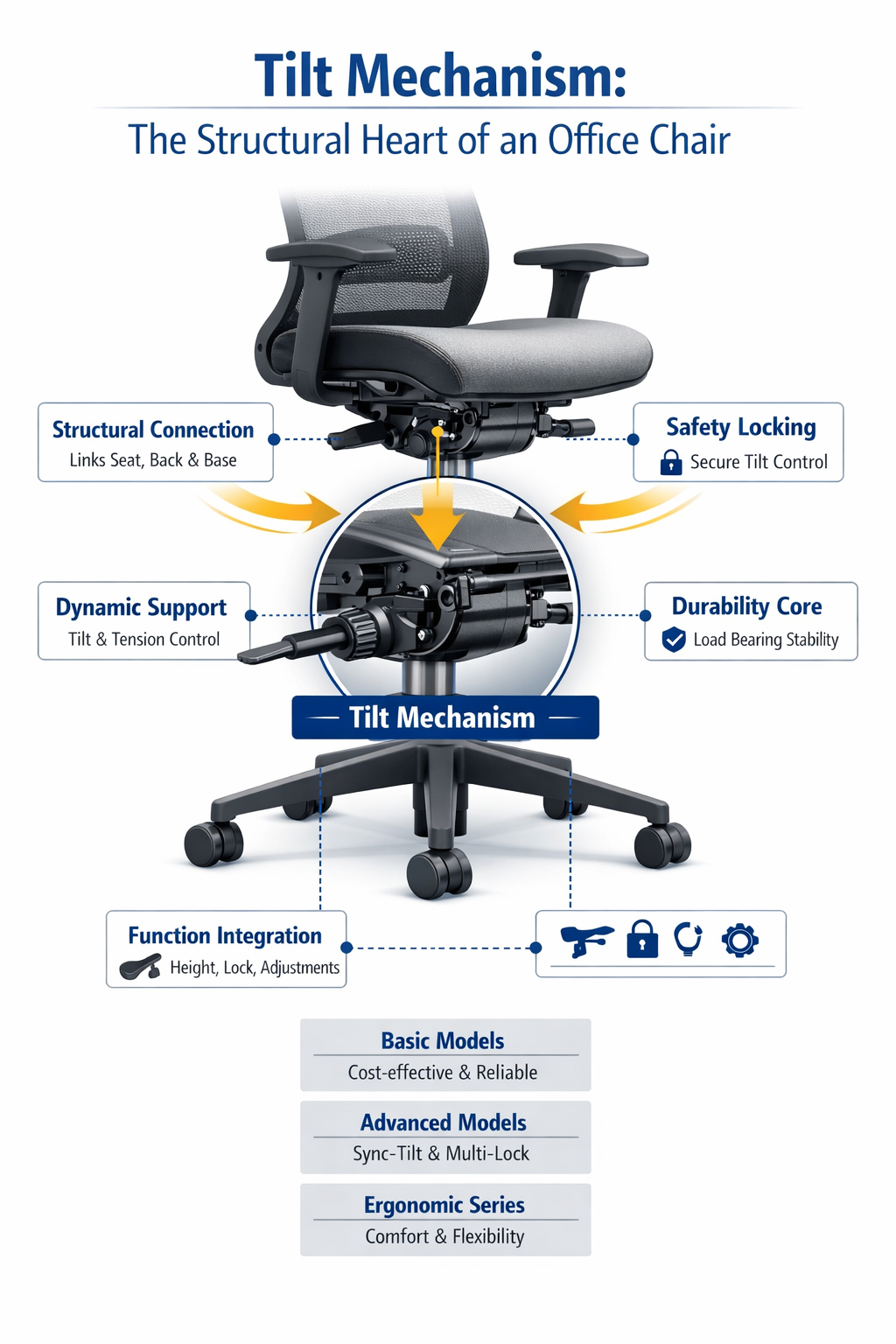 What Role Does the Tilt Lock Mechanism Base Play in Overall Chair Structure?