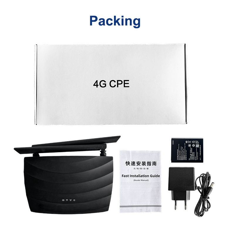 4G VoIP Router With 300Mbps Wi-Fi Speed RJ11 LTE Modem Built-In Battery Firewall QoS VPN-for Home Use