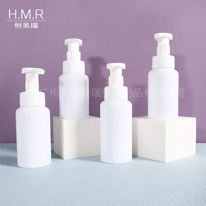 Short Foam Pump Bottle Wide-Mouth Refillable White