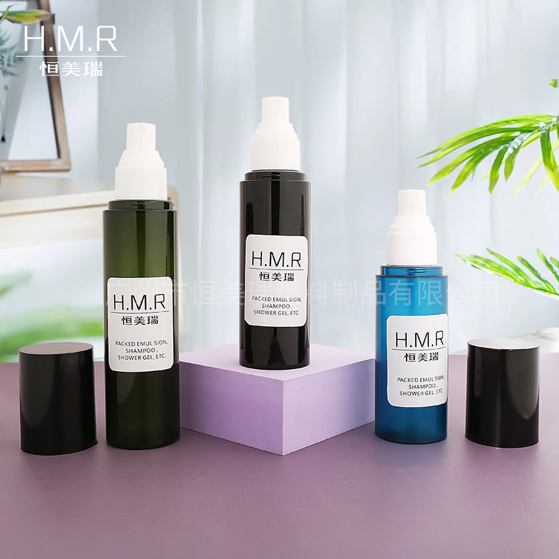 Green Lotion Pump Bottle Refillable Dispenser for Shampoo and Shower Gel 100ml 120ml 150mlDark