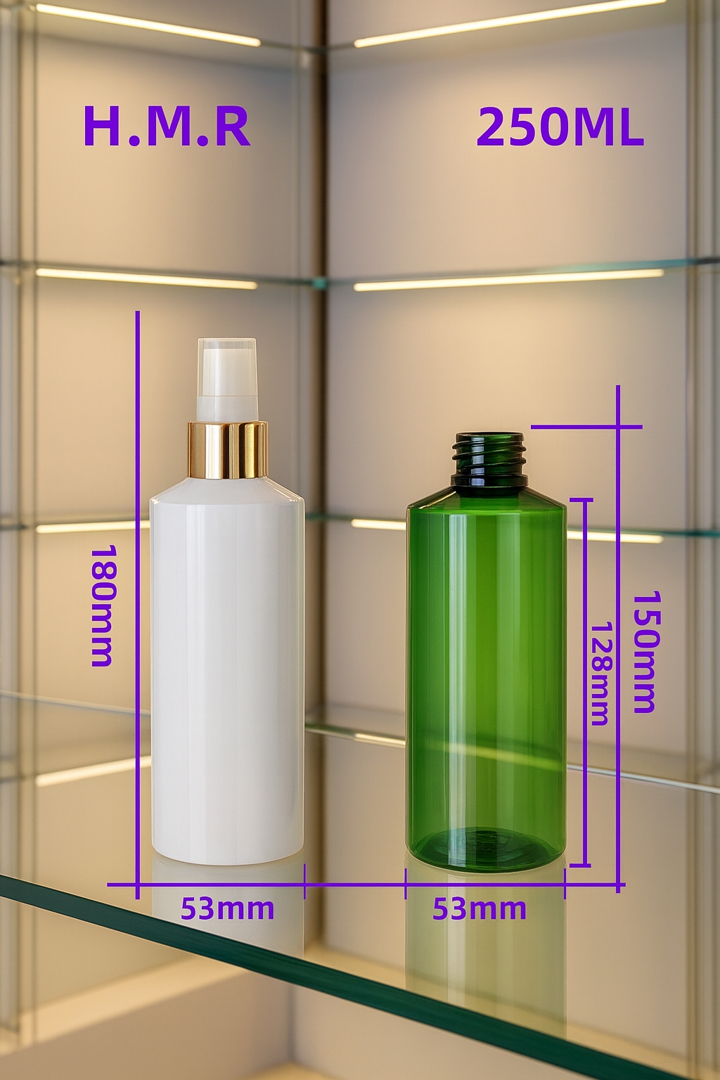 250mlEmpty Refillable Plastic Bottles Set Pack Dispenser Pump, Spray, and Flip Cap Bottles for Cosmetics, Shampoo, Lotion, and Travel Use