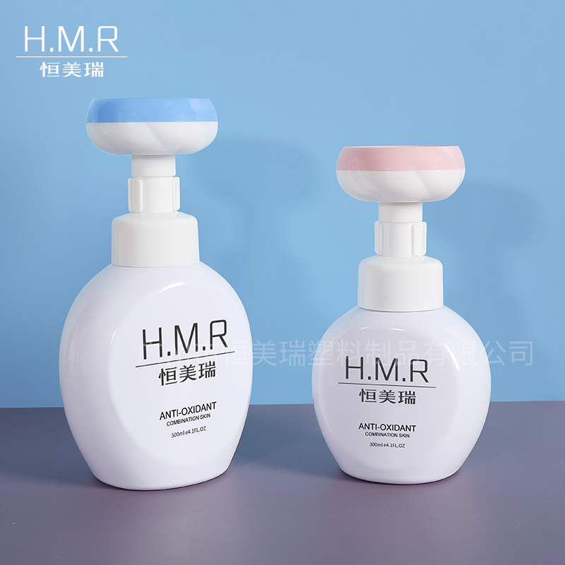 Clear Foam Pump Bottle Refillable Dispenser for Liquid Soap and Facial Cleanser 300ml