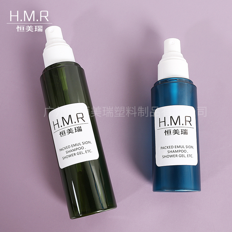 Green Lotion Pump Bottle Refillable Dispenser for Shampoo and Shower Gel 100ml 120ml 150mlDark