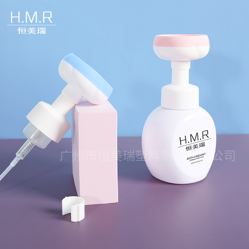 Clear Foam Pump Bottle Refillable Dispenser for Liquid Soap and Facial Cleanser 300ml