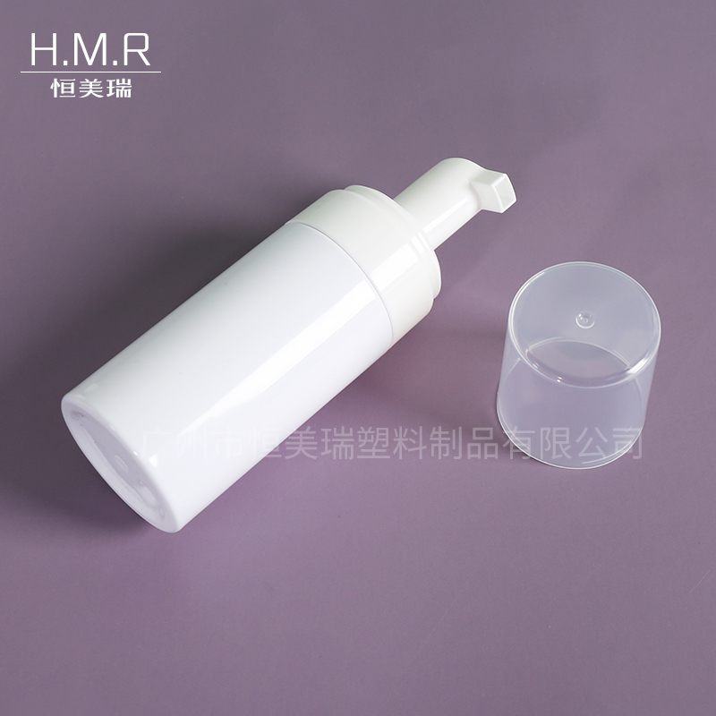 White Foam Pump Bottle Set Refillable Cosmetic Dispenser in Multiple Sizes 80ml 100ml 120ml 150ml 200ml
