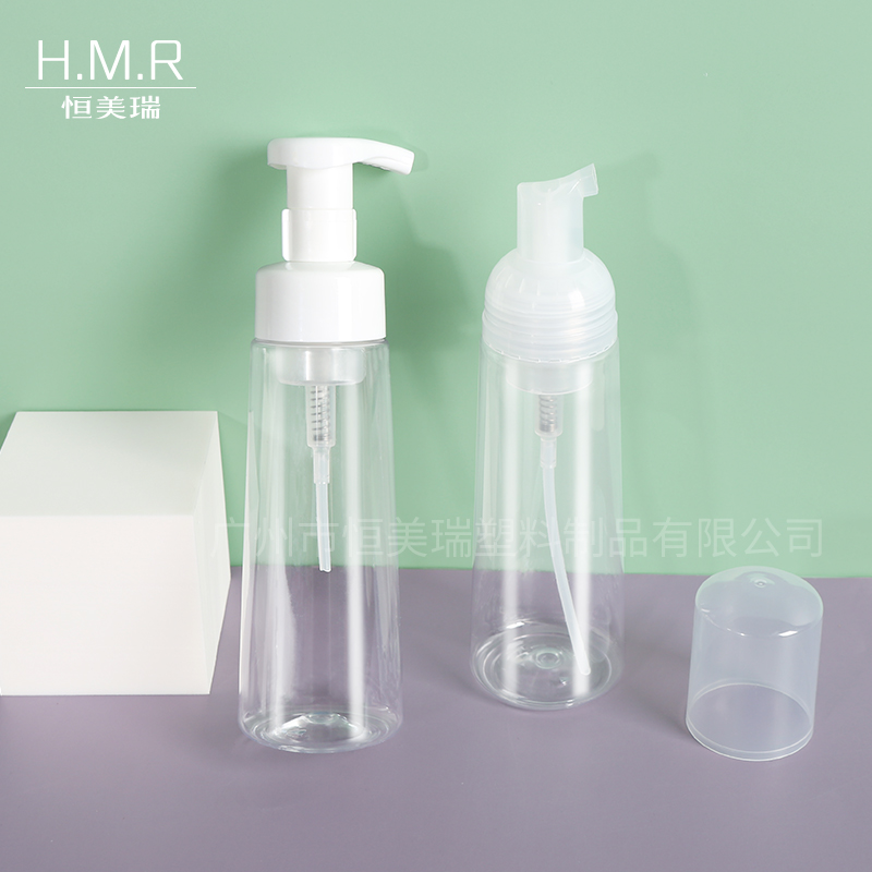 Clear Foam Pump Bottle Refillable Dispenser for Liquid Soap and Facial Cleanser 300ml