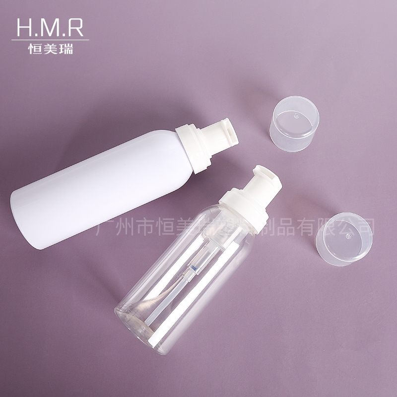 Clear & White Foam Pump Bottles Press Dispenser for Facial Cleanser and Cosmetic Mousse 120ml 150ml 180ml 200ml 280ml