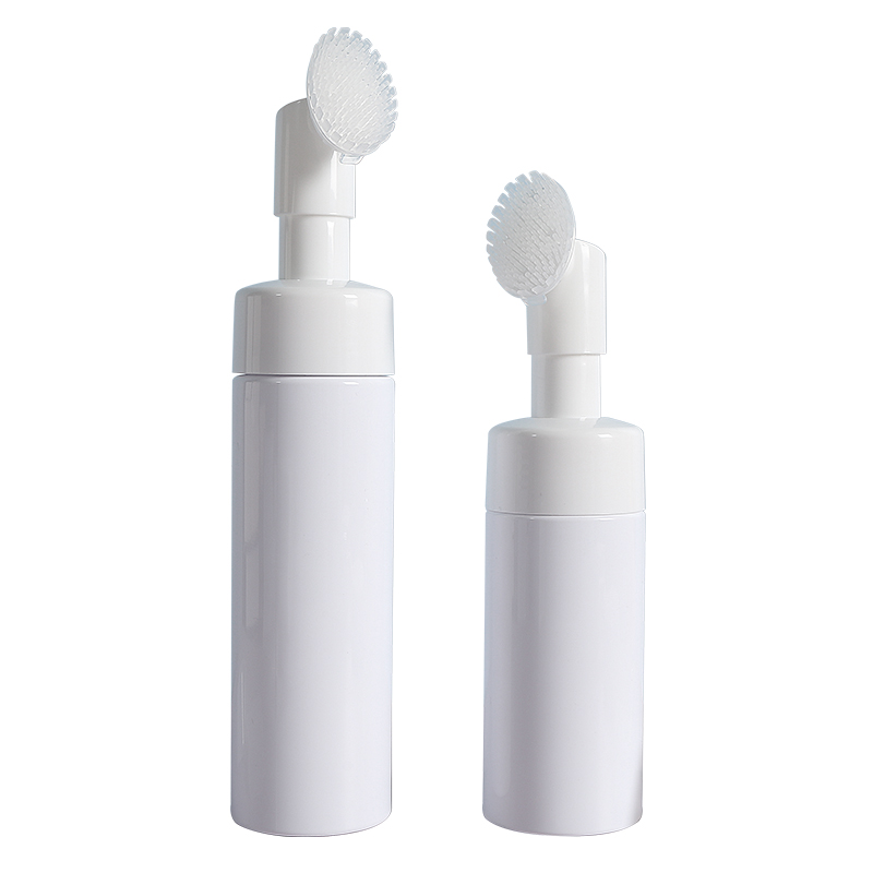 Foam Cleanser Bottle with Brush Head Refillable Press Pump Dispenser 100ml 120ml 150ml 200ml