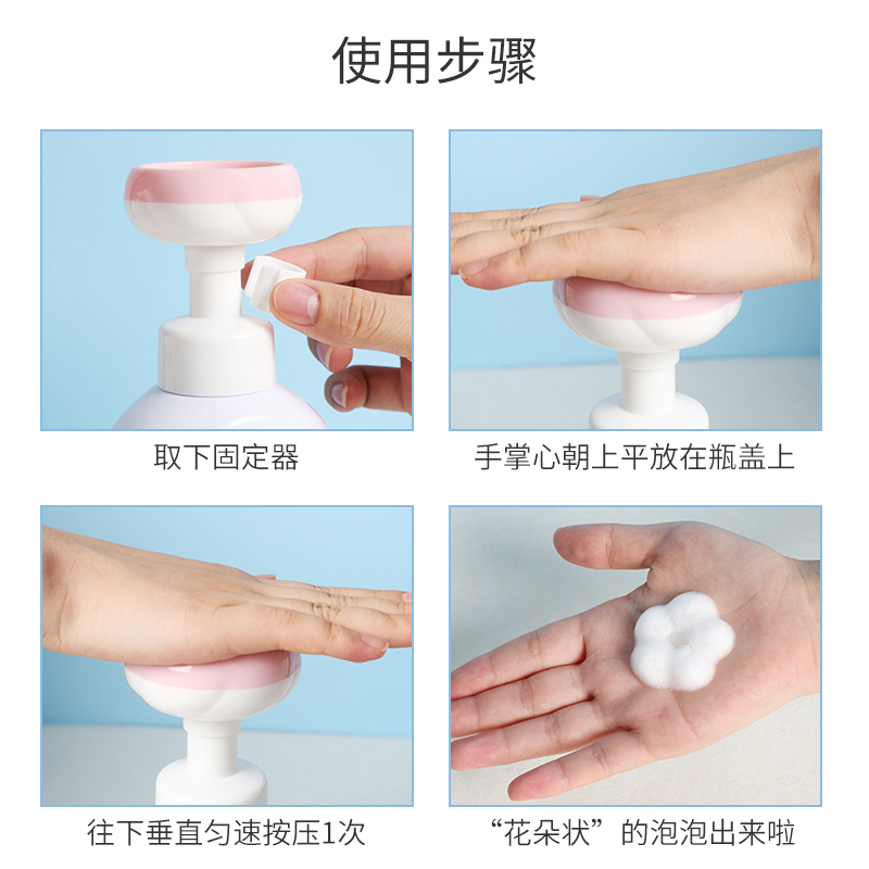 Clear Foam Pump Bottle Refillable Dispenser for Liquid Soap and Facial Cleanser 300ml