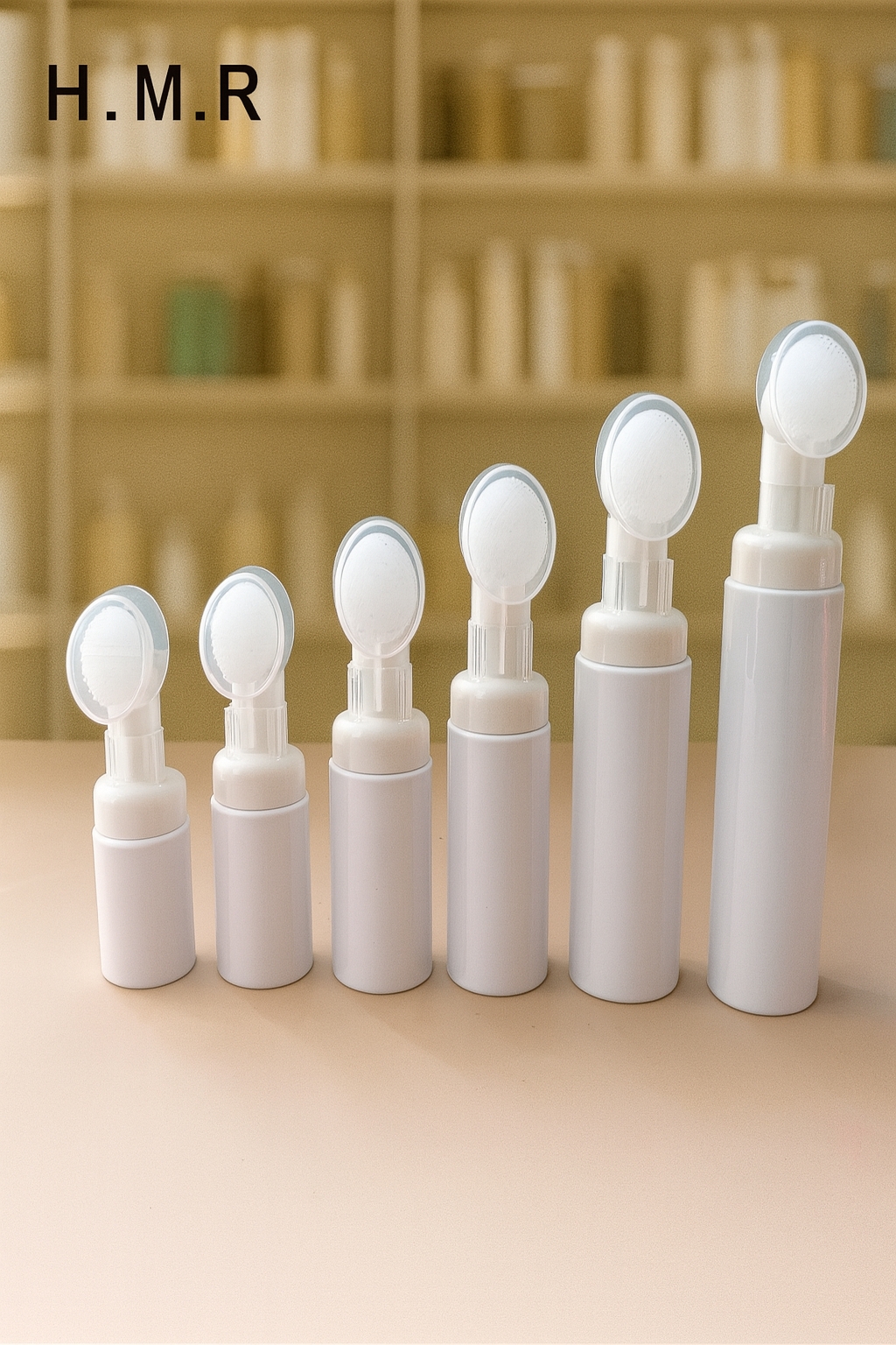 50ml6oml Transparent Foam Cleanser Bottle with Silicone Brush Head – Reusable Press-type Dispenser