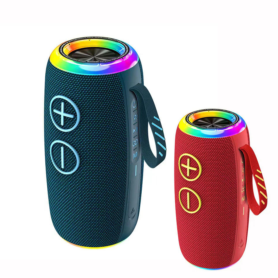 Hifi Quality Stereo Super Bass Custom Portable RGB LED Lights Wireless Waterproof Parties Speaker Box for Outdoors FM Radio