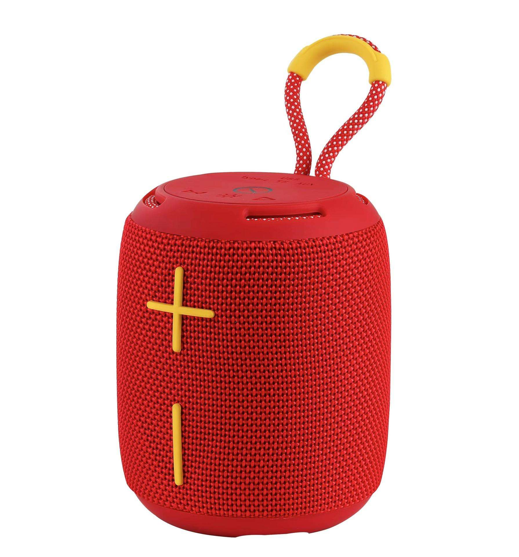 New Portable Wireless Super Power Bass 5W Fabric Mesh 1200mah Powerful Rechargeable Speakers with RGB Color Lights for Camping