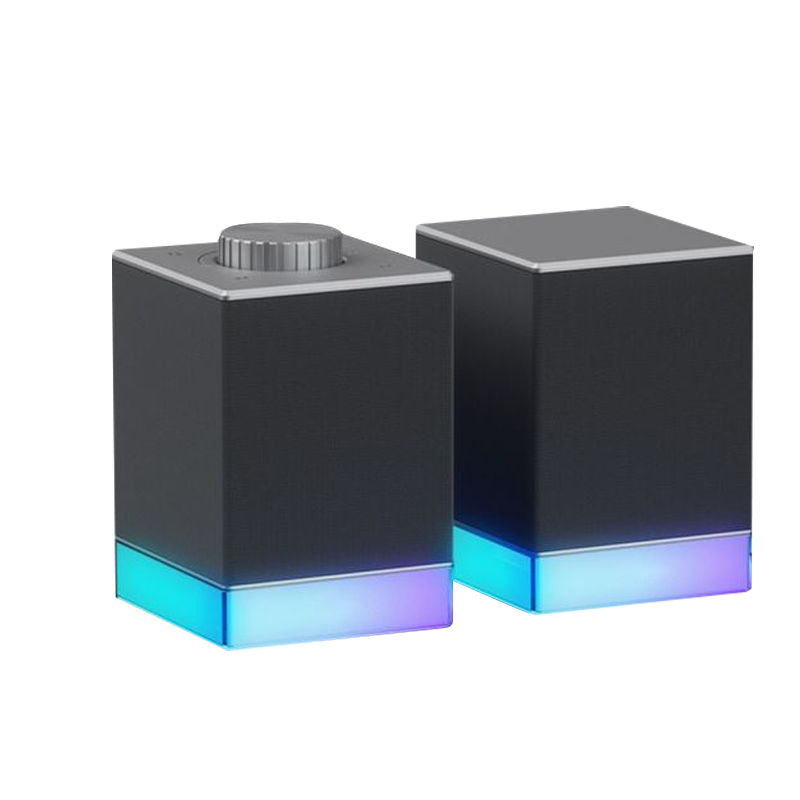 RGB Wired & Bluetooth Dual-Mode Gaming Speakers with Volume Knob