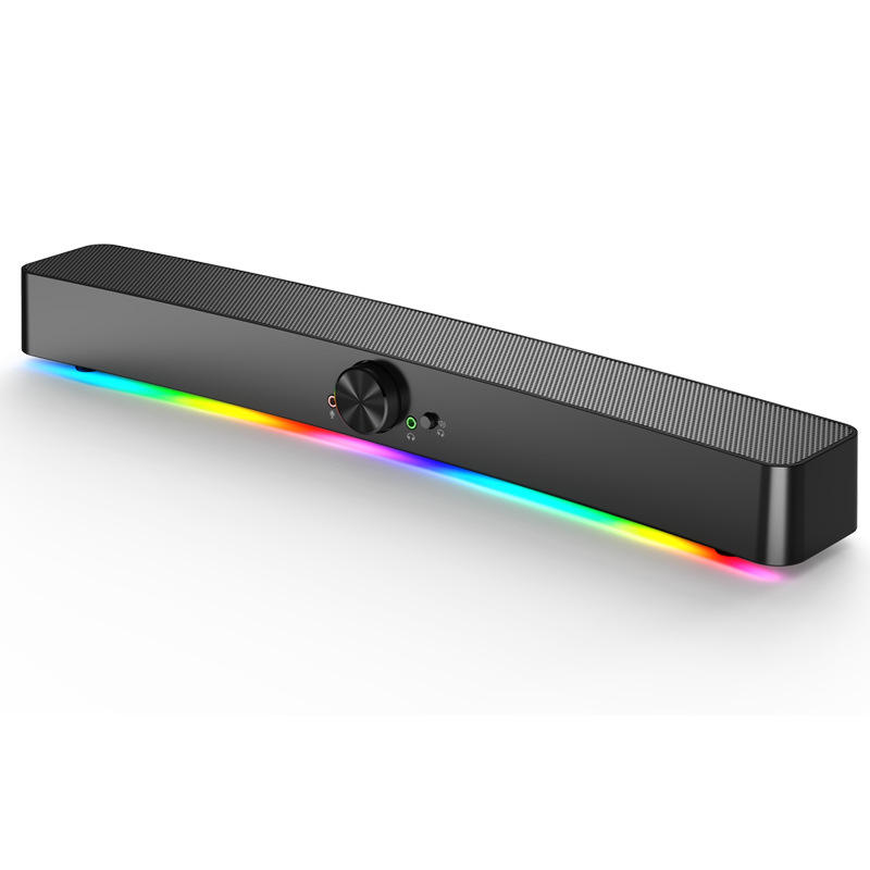 Popular OEM Long Strip Laptop Desktop Audio Woofer USB Wireless Speaker RGB Light Low-cost Big Bass Sound Manufacturers Soundbar