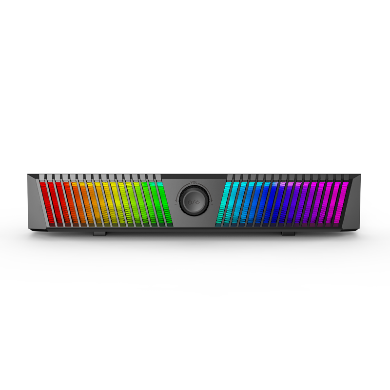 RGB Gaming Soundbar USB Wired Stereo Speaker with Volume Knob for PC & Laptop