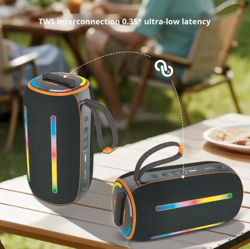 New Outdoor Plastic Box Mobile Speaker RGB LED Lighting Memory Card Support Wireless for 5.3 16W Output