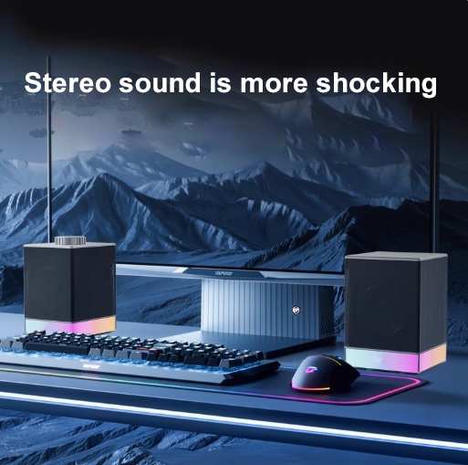 RGB Wired & Bluetooth Dual-Mode Gaming Speakers with Volume Knob