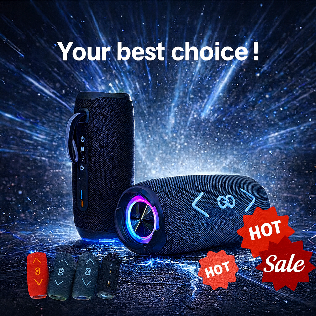 Hot Selling Creative Fabric Magnetic Wireless 360° Surround Sound Quality Boombox Waterproof Portable Speakers with RGB Lights