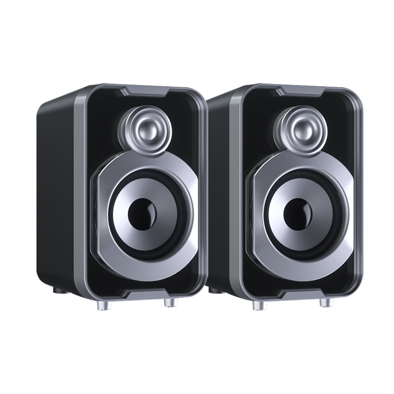 Mirror Ti Pro Audio Sound System Computer Stereo Sound 10 Watts Peak Power PC Speakers with Dynamic Lighting for Laptop Phone