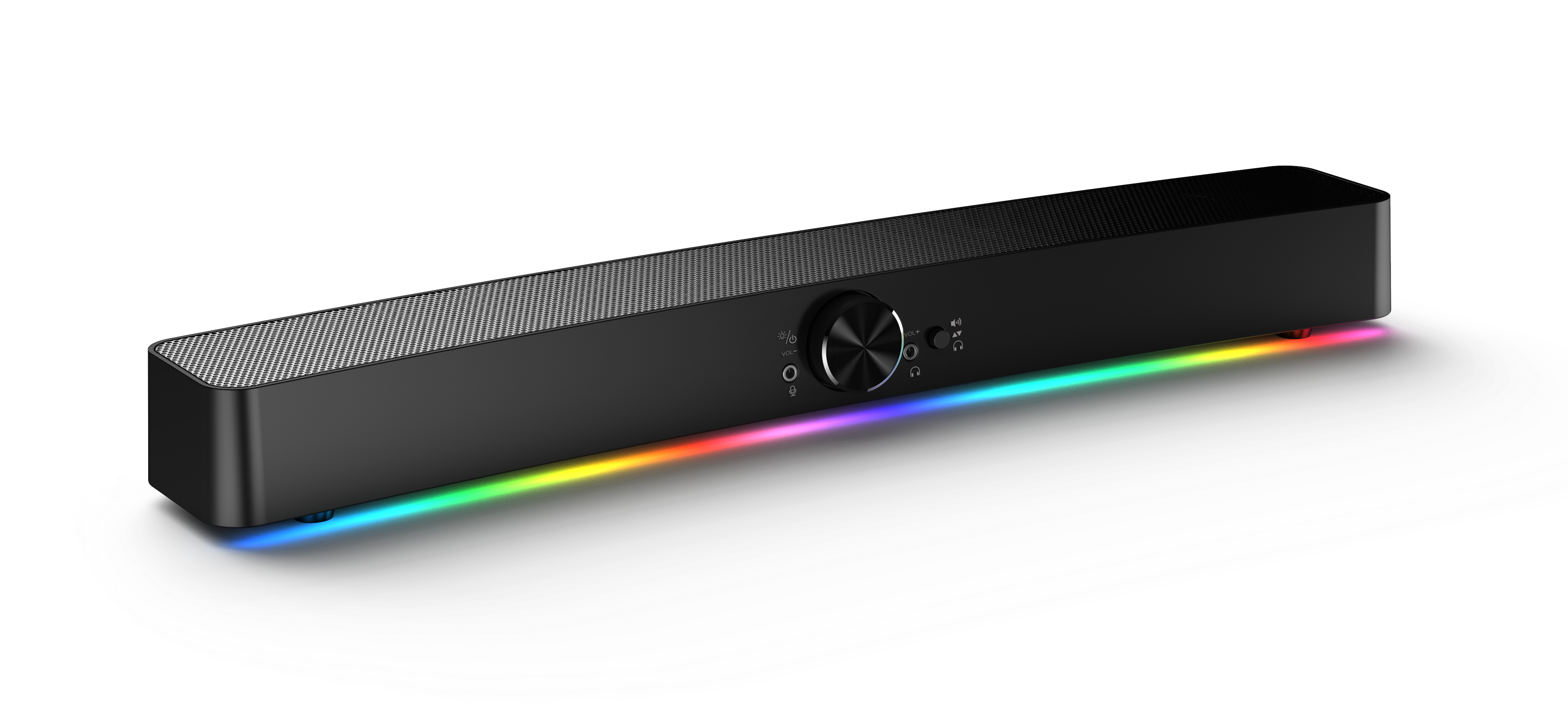 Popular OEM Long Strip Laptop Desktop Audio Woofer USB Wireless Speaker RGB Light Low-cost Big Bass Sound Manufacturers Soundbar
