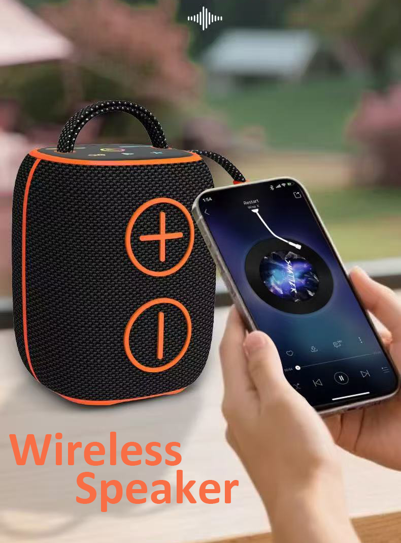 Portable Mini Outdoor Waterproof Sports Stereo Sound Durable Buttons Bass Colorful Rgb Wireless Speakers