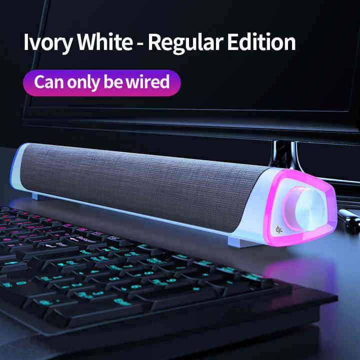 Hot Selling Big Sound 10W Power Bass Creative Hifi Wireless Stereo Music Surround Subwoofer PC Wired Loudspeakers with RGB Light