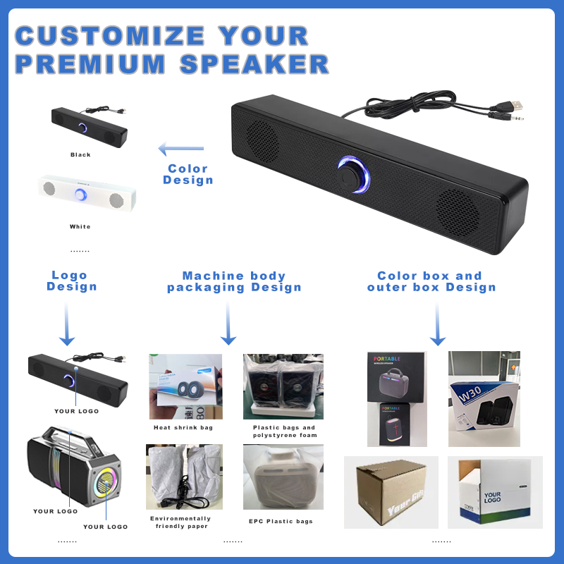 High-quality Sound Waterproof 20W Wireless Speaker Deep Bass RGB Lights TWS for Party 3600mAh Battery, TF/AUX/USB for Outdoor