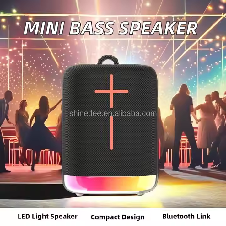 New Customizable Portable  Loud Deep Bass Cool Shocking RGB Lighting Outdoors Fashion Fabric Support OEM Logo Speaker