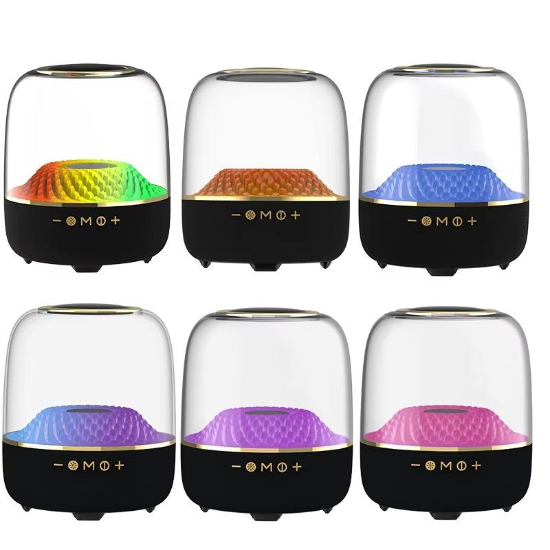 Portable High Performance Wireless Charging Support Speaker-Loud 360° Surround Sound for Party with Colorful Atmosphere Lights