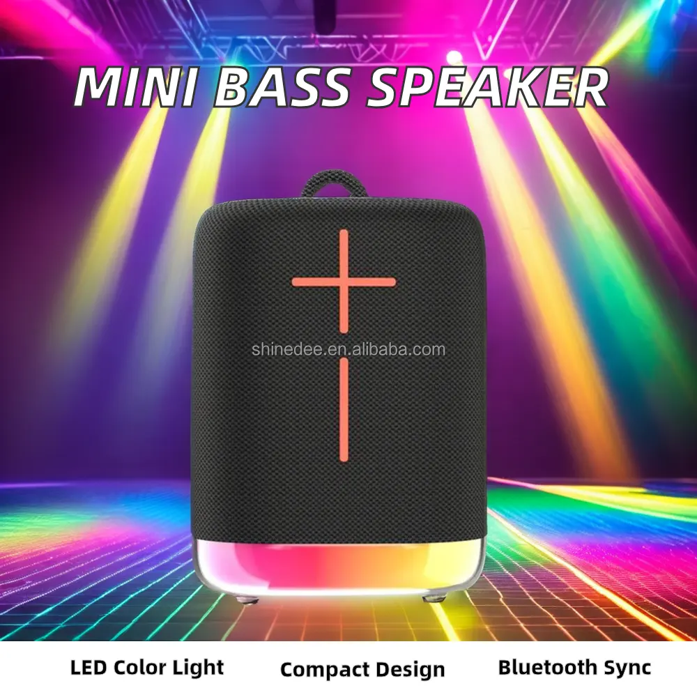 New Customizable Portable  Loud Deep Bass Cool Shocking RGB Lighting Outdoors Fashion Fabric Support OEM Logo Speaker