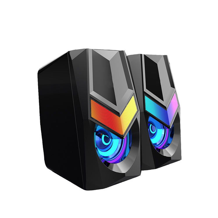 Latrodar Computer Speaker 2PCS RGB Backlight Secure Ion PC Speakers for Desktop Mini Gaming  Home Stuff