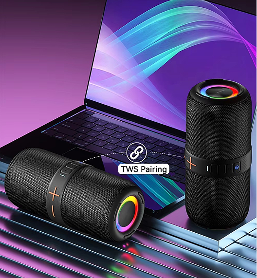 2026 RGB 20W Customized Outdoor Home Bass Waterproof Party Stereo Sound Subwoofer OEM Wireless Camping Portable Music Speaker